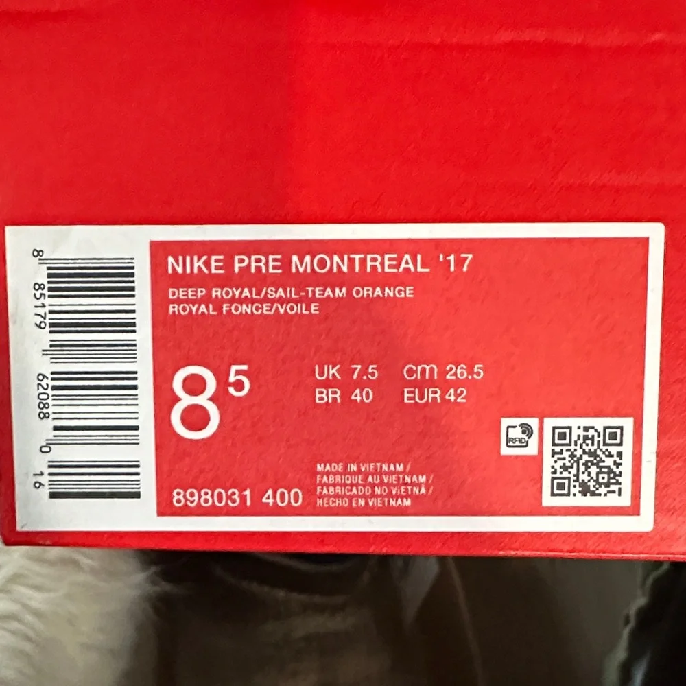 Nike Pre Montreal ‘17 Blue and Orange Men's Sneakers - Picture 7 of 7